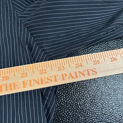 Club Monaco Hemd Herren Large schwarz weiß gestreift Stretch Knopfleiste Langarm - Bild 5 von 7