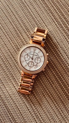 Michael Kors Armbanduhr mit Zirkonia MK-5491 Chronograph Edelstahl, Rosé