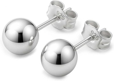 Sterling Silber 925 Kugel Ohrstecker Paar für Herren Damen 4 mm Größe Brandneu
