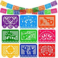 Papel Picado Banner Fiesta Mexican Party Decoration 18FT Plastic Colorful Tradit