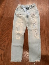 American Eagle Size 00 Regular Girls Jeans Distressed Light Blue