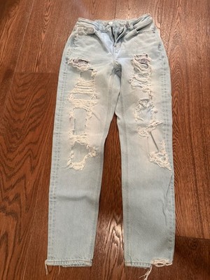 American Eagle Size 00 Regular Girls Jeans Distressed Light Blue