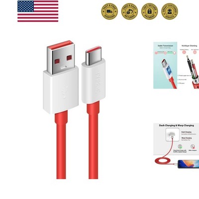 120W for Warp/Dash-Charge Cable for OnePlus 7 Pro 8 7T 6, 5V 4A Type C Cable ...
