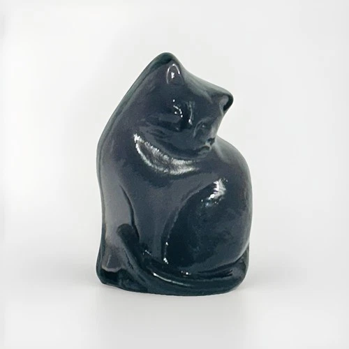 Blenko 2025 Glass Cat Figurine Amethyst /Purple 4” Tall