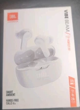 JBL Vibe Beam - Perfect Fit Wireless Earbuds-WHITE/32 HOUR/NEW IN UNOPENED BOX 
