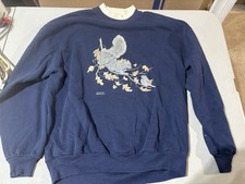 Vtg Morning Sun Squirrel Blue L Sweatshirt Cottagecore