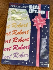 Vintage Wrapping Paper Gift Wrap Sheet ROBERT Rainbow