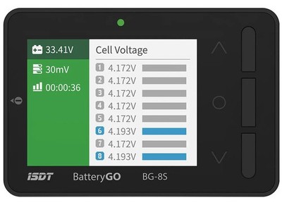ISDT BG-8S BattGo Battery Meter, LCD Display Digital Capacity Black 