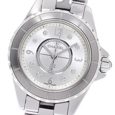 CHANEL J12 Chromatic H3401 8P diamond Silver Dial Quartz Ladies Watch_973877