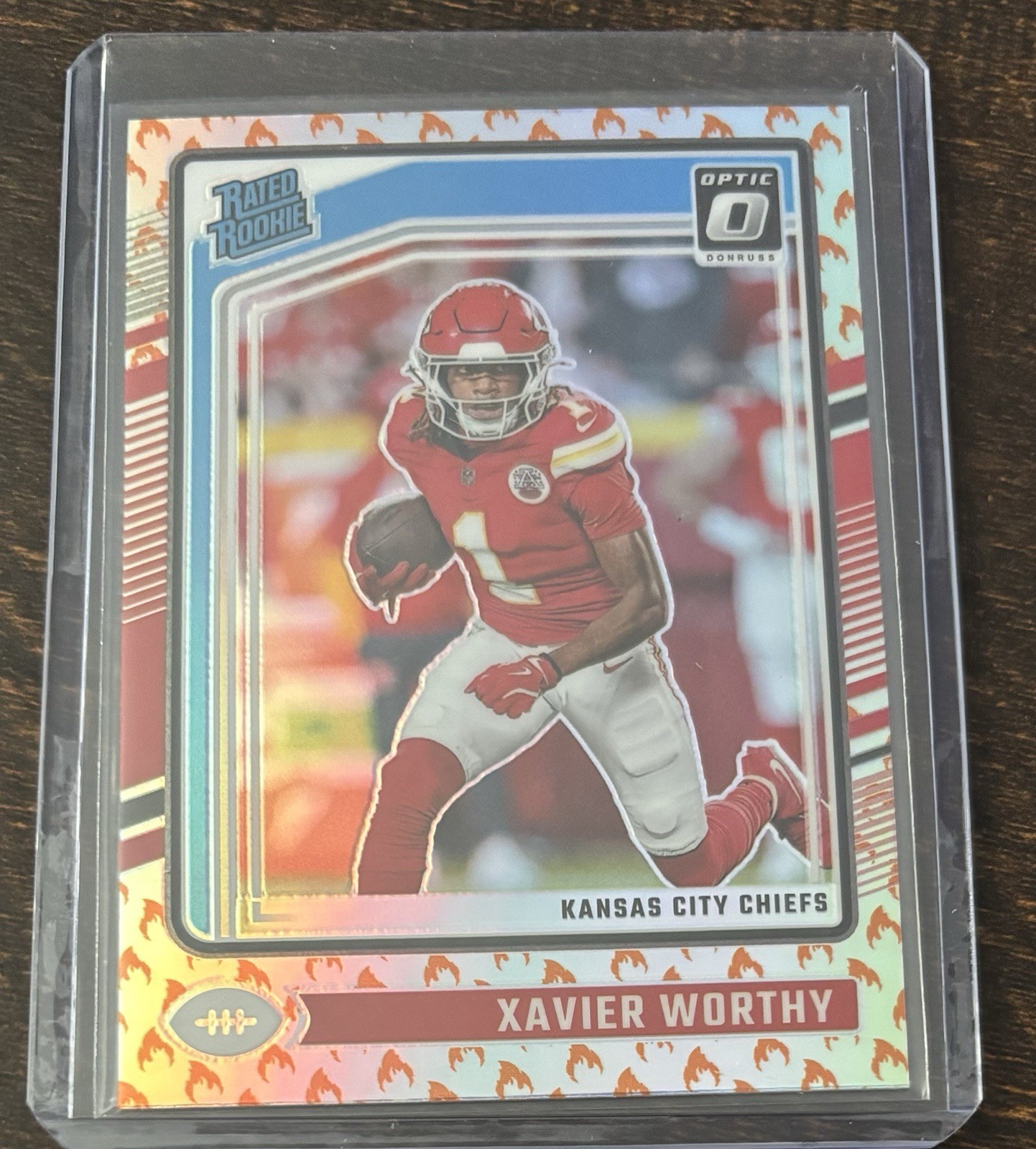 2024 Panini Optic Xavier Worthy Rated Rookie Fire Emoji #300