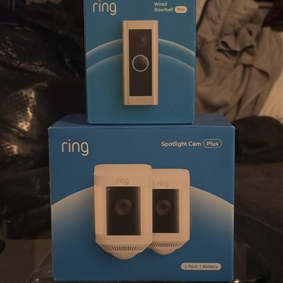 Ring Doorbell Camera Pro And Ring Spotlight Cam Plus Battery 2 Pack 2025 Combo