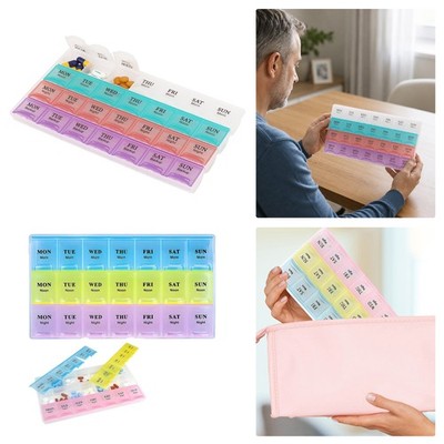 Wochen Pillen Organizer 21 28 Fächer Tabletten Medizin Aufbewahrungsbox Reiseetui