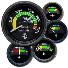 Massey Ferguson Tractor Tachometer Gauge Kit With Black Bezels - Fits Models ...