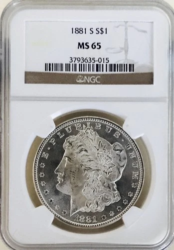 1881 S MORGAN DOLLAR NGC MS 65! ABSOLUTELY JAW DROPPING! LOOKS PL! NR #K3031