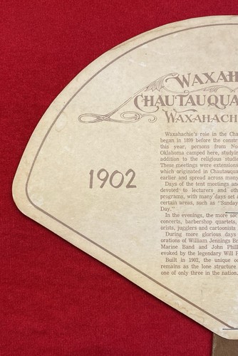 1975 **WAXAHACHIE CHAUTAUQUA ASSEMBLY** {AUDITORIUM} WAXAHACHIE, TEXAS HAND FAN! - Picture 12 of 14