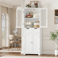 Credenza Cucina, 170 cm Alta Mobile Dispensa Cucina, Mobile Dispensa con 4 Ante