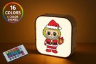 Wooden children's table lamp Labubu Santa Merry Christmas with RC night light
