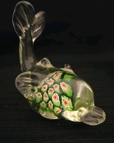 Glass Dolphin Millefiori Figurine Sculpture - Picture 3 of 11
