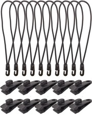 Tarp Clip Heavy Duty Lock Grip, 20 Pack Bungee Cord with Clips Set, Heavy Dut...