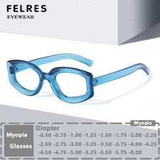Men Women Oval Small Frames Nearsighted Glasses Simple Clear Lens Myopia Glasses