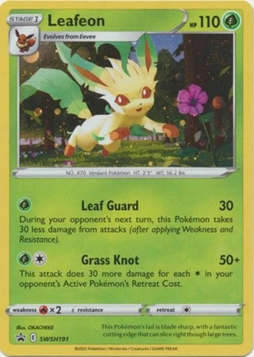 Leafeon - SWSH191 - Pokemon Sword & Shield Promo Ultra Rare Holo Card NM