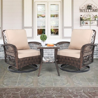 Wicker Swivel Bistro Set Churchil Swivel Bistro Set – Aleefurnishing