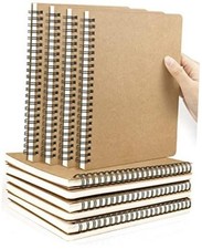 A5 Spiral Blank Journal, 10 Pack Softcover Unlined Sketch Pad  Brown-10pack