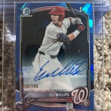 2025 Eli Willits 1st Bowman Chrome SAPPHIRE Blue Auto /199