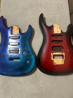 Aria Pro II Magna Series Guitar Body Set of 2 Blue Burst & Red Sunburst MIJ