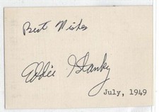 Eddie Stanky St Louis Cardinals Autographed Signed Business Card AMCo COA 16940