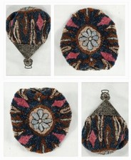 antique glass micro beaded purse bag