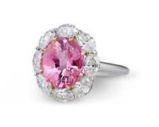 5Ct Pink Oval Cut CZ Engagement Wedding Ring Solid 925 Sterling Silver