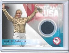 AWESOME 2016 TOPPS OLYMPIC MARIEL ZAGUNIS RELIC CARD ~ USA FENCING LEGEND