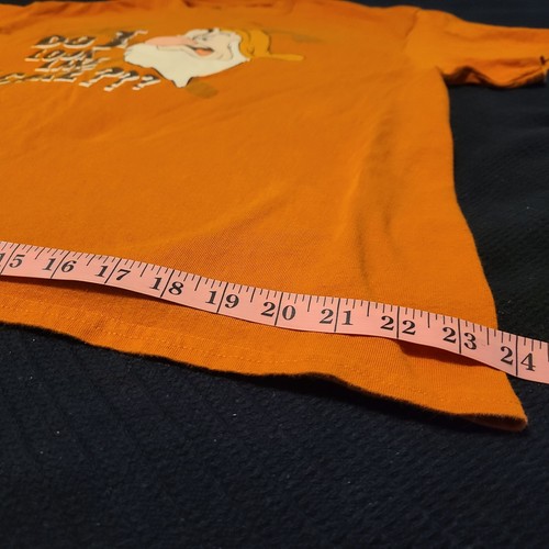 Y2K Disney Grumpy Dwarf Orange T Shirt XL Novelty Humor 'DO I LOOK LIKE I CARE?' - Picture 9 of 12