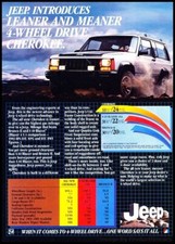 1984 Jeep Cherokee Vintage Advertisement Print Art Car Ad J215