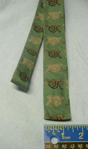 Corbata corbata de artillería cañón flaca algodón verde Designer's Corner de los años 60  - Imagen 3 de 5