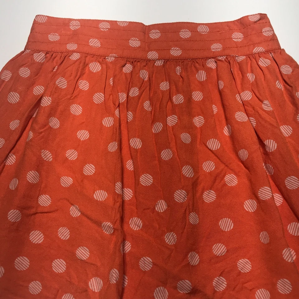 Кооперативная юбка женский размер маленький оранжевый белый горошек печать эластичный тянуть на мини - Изображение 3 из 4