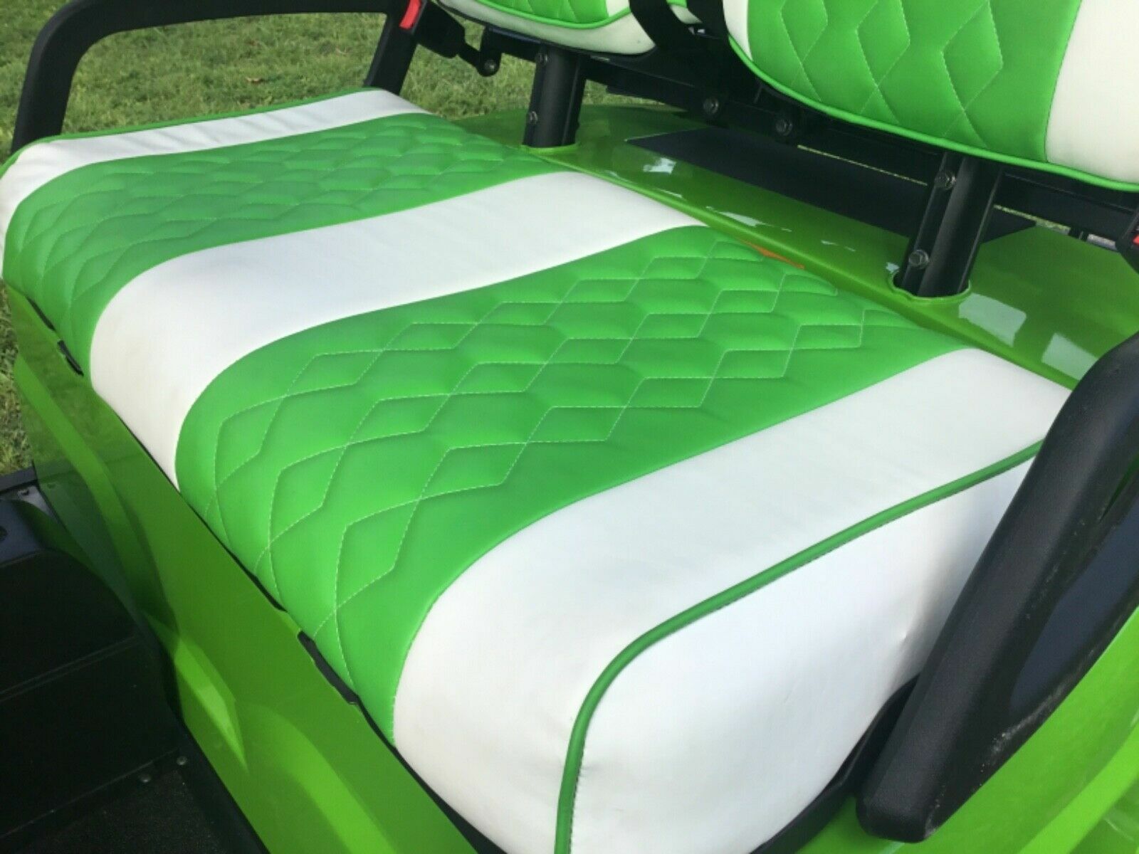 ICON Golf Cart CUSTOM luxury Front Rear black SEAT COVERS 6 PASSENGER