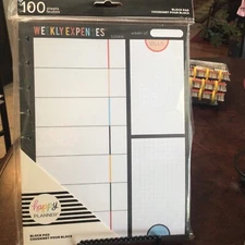 The Happy Planner "WEEKLY EXPENSES" Block Paper Pad/100 Sheets/New