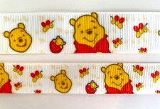 Winnie the Pooh Inspired Grosgrain ribbon 5/8" 7/8" White Butterflies