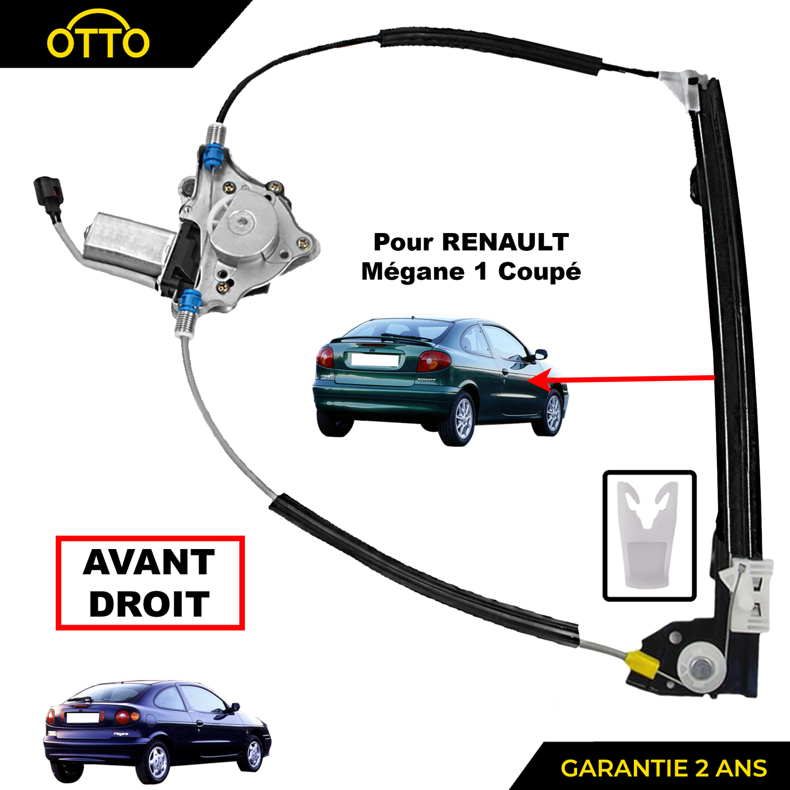 Lève-vitre avant droit Renault Mégane 1 coupé mécanisme 7700834393