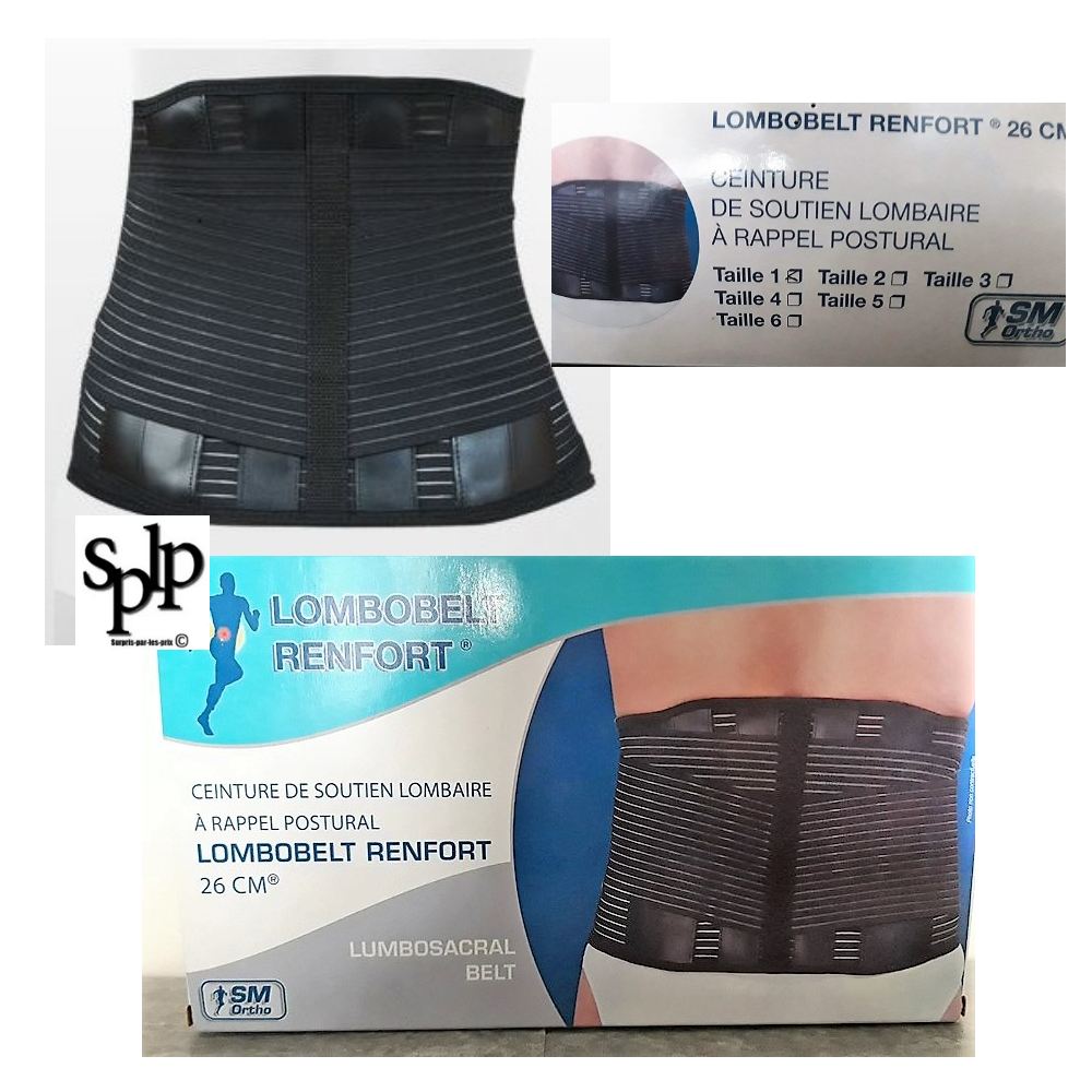 Ceinture de soutien lombaire noir Taille lumbago sciatique aiguë Lombobelt