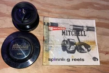 Sealed Mitchell Spinning Rod Manual And VINTAGE MITCHELL Small SPOOL  And CASE