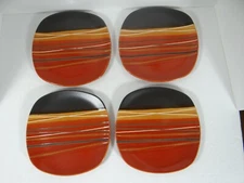 Home Trends Bazaar Red Salad Dessert Plates Set of 4
