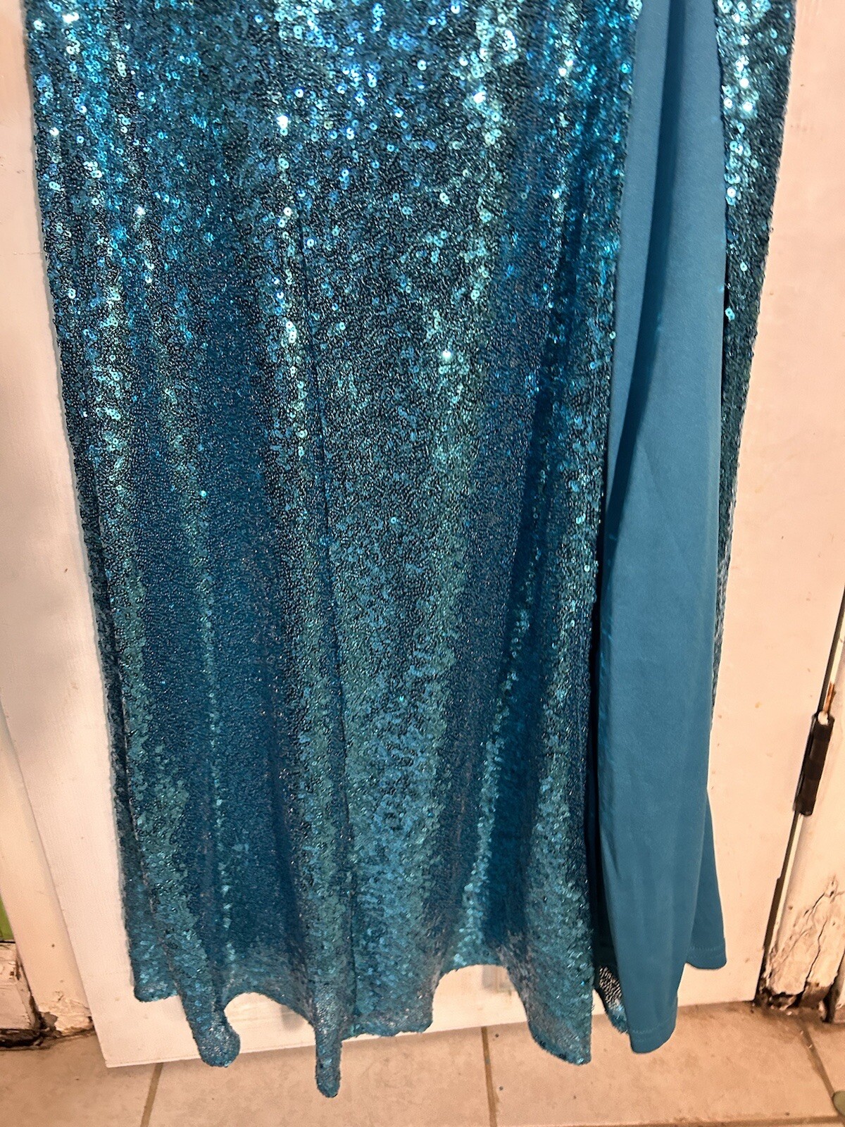 Lulus Used Once Sequined Prom Dress. Altered Gem
