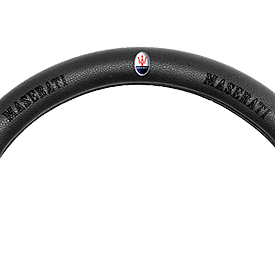 Cubierta de volante negra 38 cm/15 pulgadas estenopeica para cuero genuino Maserati Foto 4 de 4