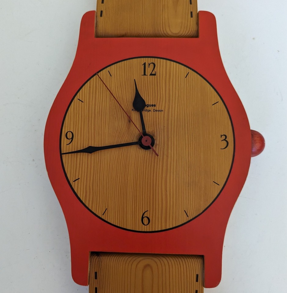 Wooden Wrist Watch Wall Clock Vintage Unique Rare 25"x7" Handmade eBay