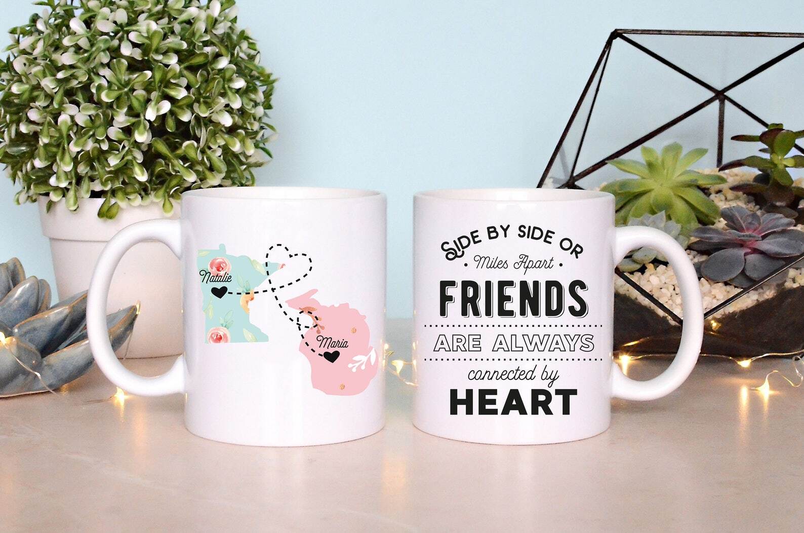 Long Distance Mug Friendship Mug Friends Mug State To State Mug Best Friend