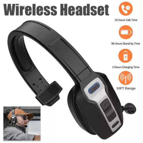 Trucker Auriculares Inalámbricos Bluetooth 5.2 con Micrófono con Cancelación de Ruido para Teléfonos PC - Imagen 1 de 19