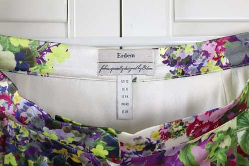 ERDEM $1,188 Beautiful Floral 100% Silk Lined Pleated Dress Shorts Size US 8 - Picture 3 of 4